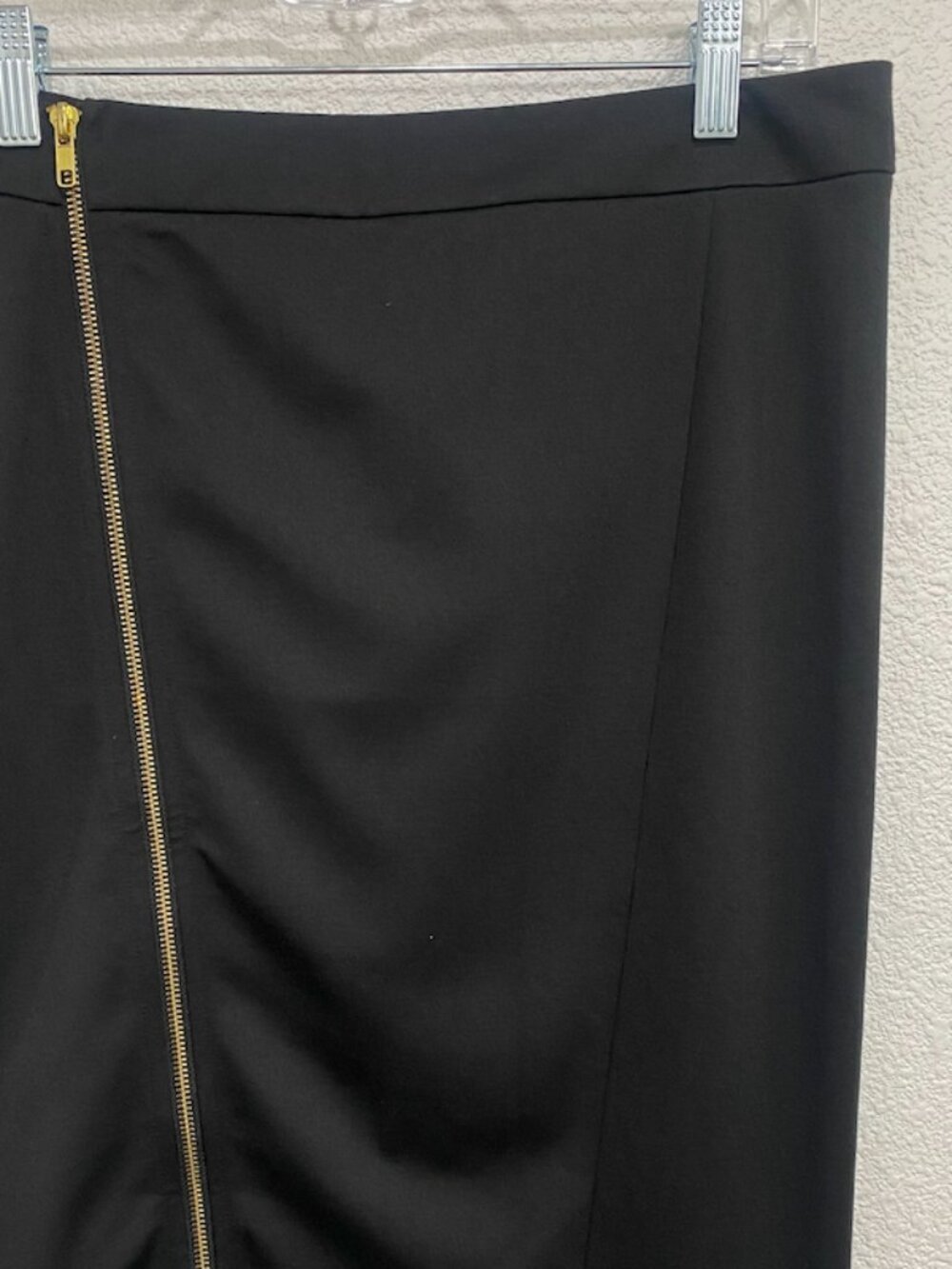 JustFab Asymmetrical Zip Midi Pencil Skirt Black S - Picture 4 of 7